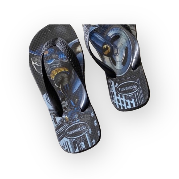 Havaianas ☻ Batman Print Flip Flops ☻ Brazilian Beach Sandals ☻ Black Size 1 2 - Picture 12 of 16